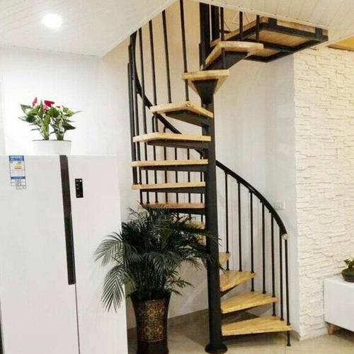 旋转楼梯定制室内复式别墅成品阁楼家用楼梯钢木简约整体实木楼